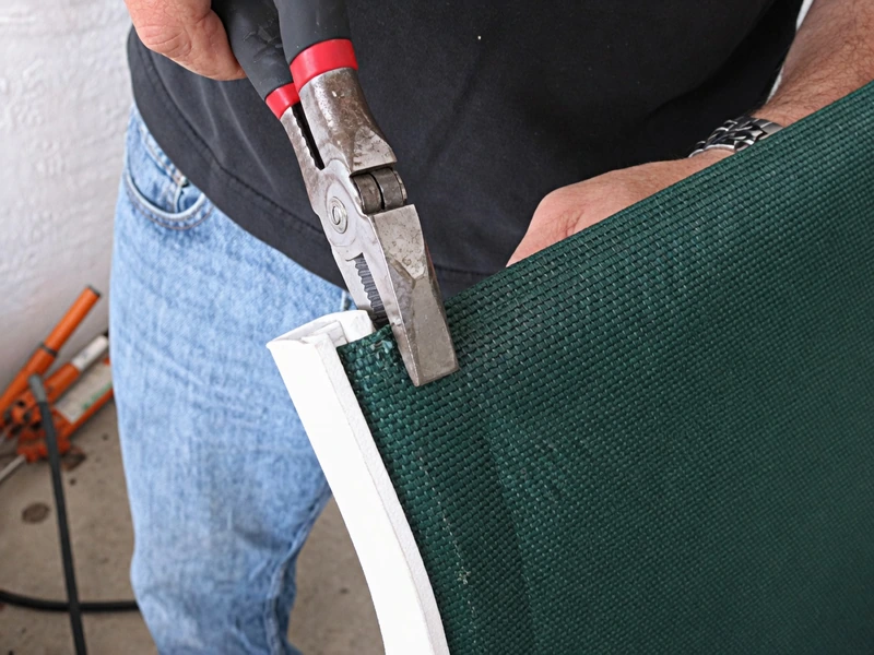 Remove wrinkles by stretching the new sling