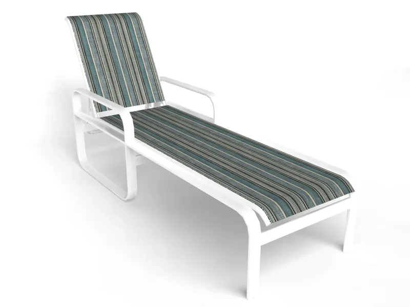 Two-piece chaise sling in Dakota Stripe Blueprint