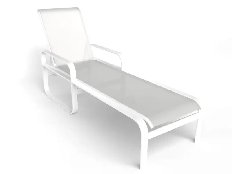 Notched chaise sling in White Mesh